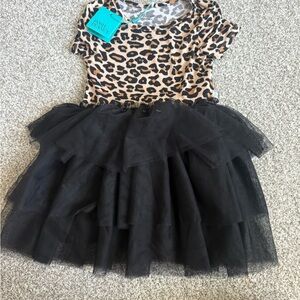 Posh Peanut Leopard and Black Tutu Dress